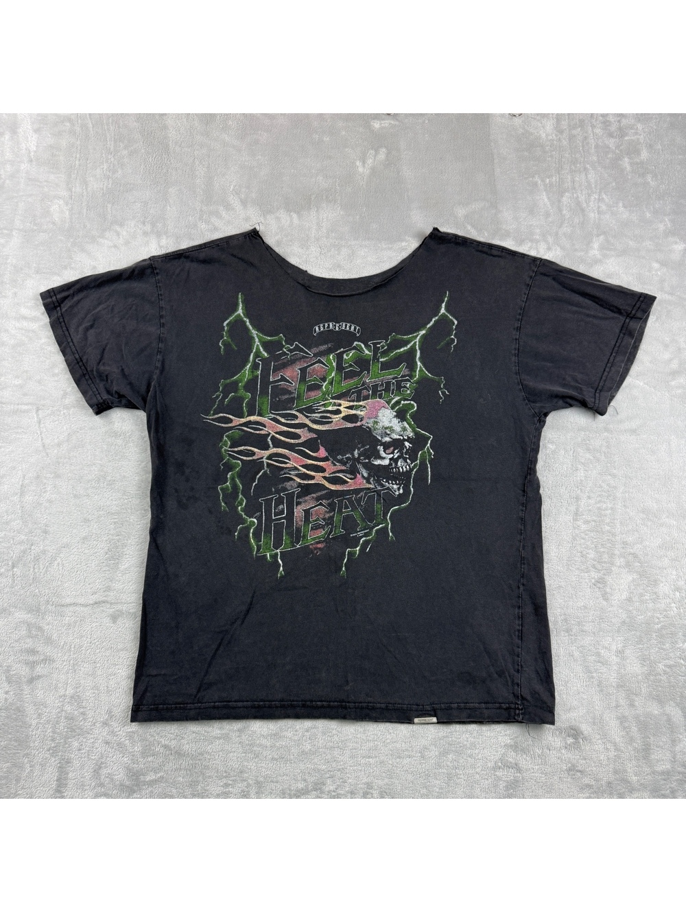 Represent Feel The Heat Tour Mens Black Graphic TShirt Distressed Tee Streetwear